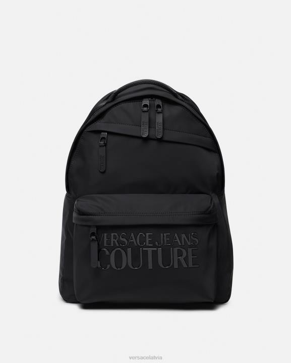 melns Piederumi Versace 806B2490 vīriešiem logo couture mugursoma