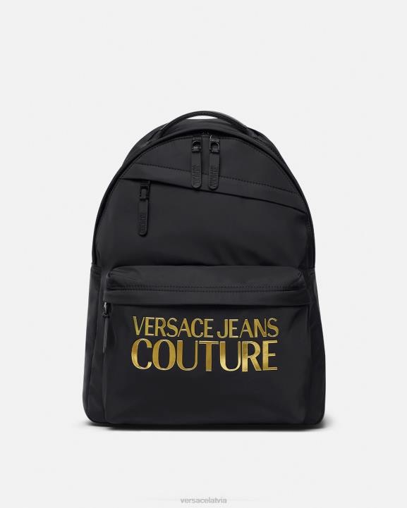 melns & zelts Piederumi Versace 806B2492 vīriešiem logo couture mugursoma