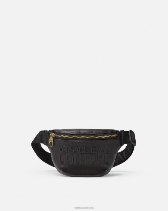 melns somas Versace 806B2471 vīriešiem logo jostas soma