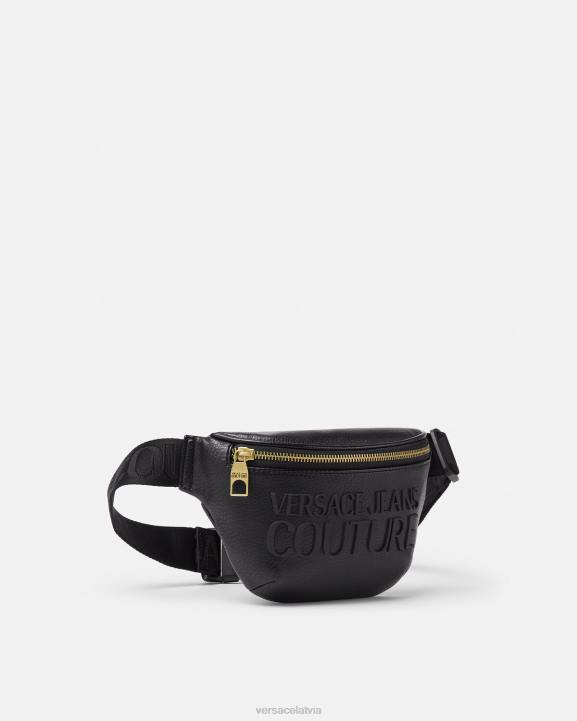 melns somas Versace 806B2471 vīriešiem logo jostas soma