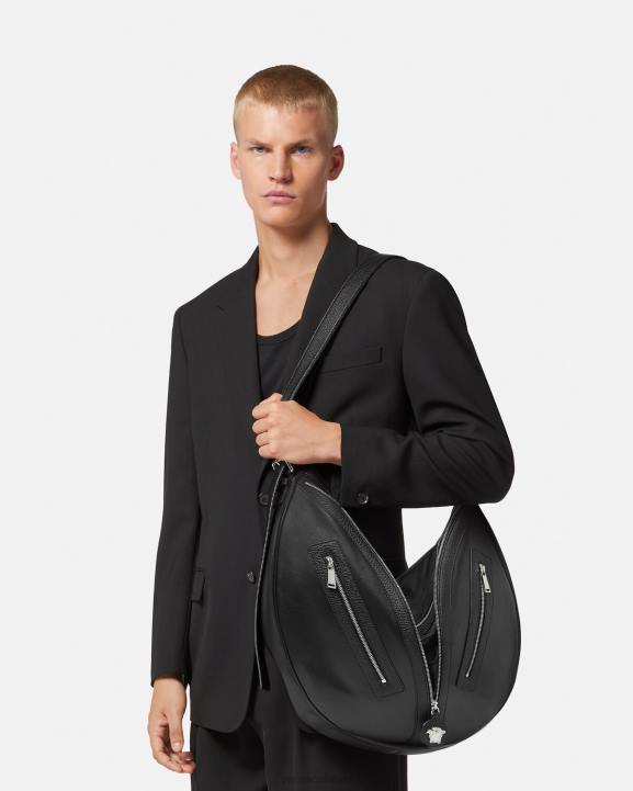 melns somas Versace 806B1500 vīriešiem atkārtojiet lielu klaiņojošu somu