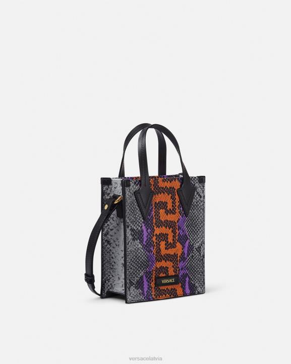 daudzkrāsains somas Versace 806B1474 vīriešiem python greca print crossbody soma