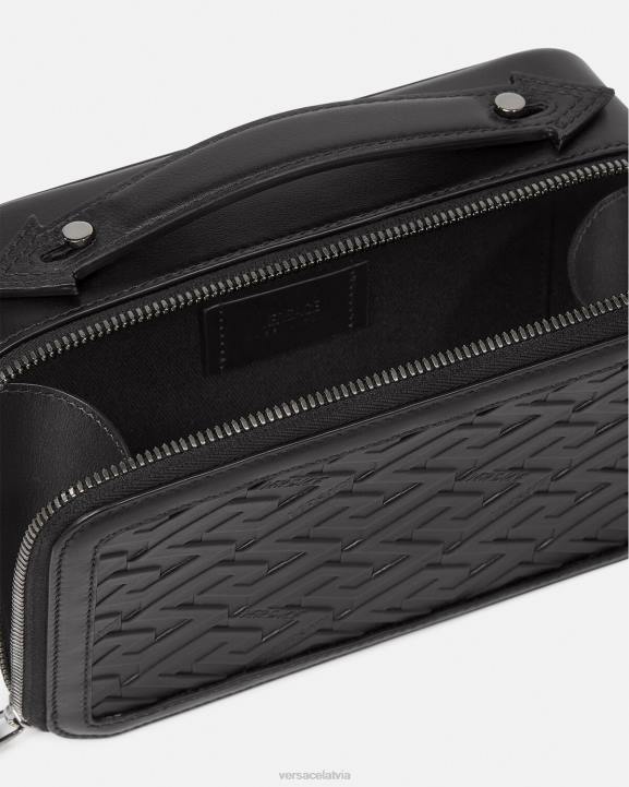 melns somas Versace 806B1479 vīriešiem la greca signature mazā kurjera soma