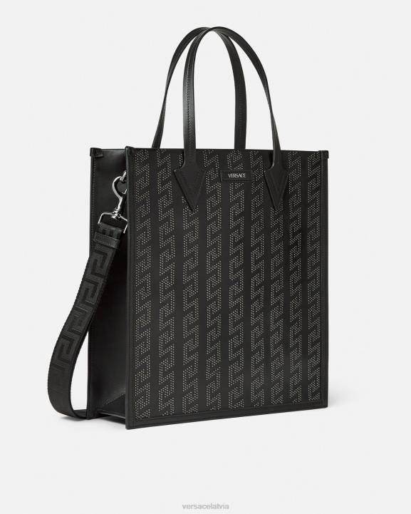 melns somas Versace 806B1489 vīriešiem greca augsta soma ar radzēm