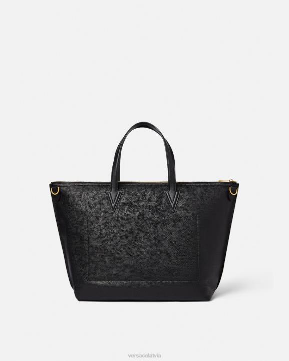 melns somas Versace 806B1490 vīriešiem v greca signature tote bag