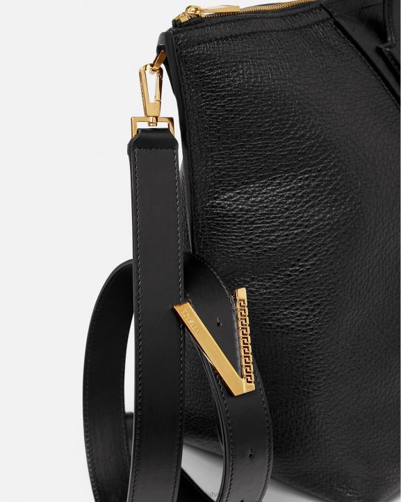 melns somas Versace 806B1490 vīriešiem v greca signature tote bag