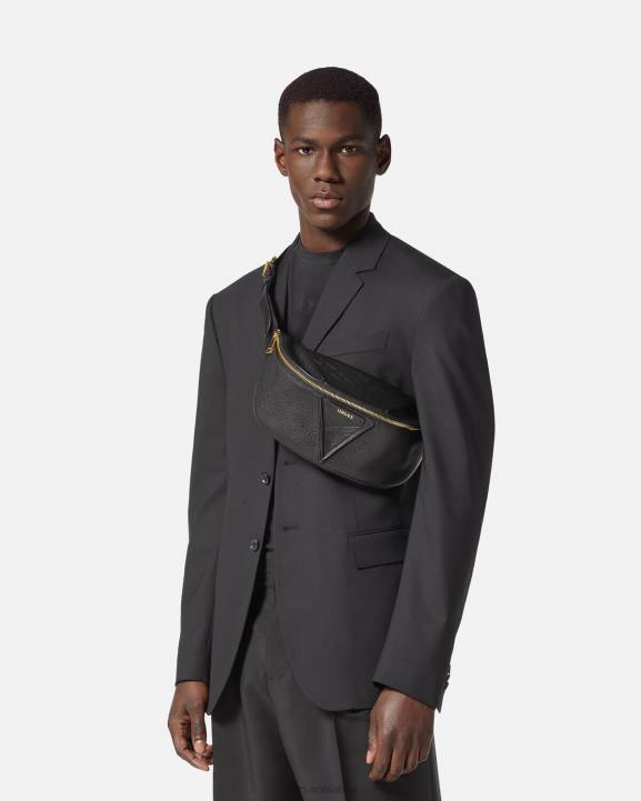 melns somas Versace 806B1491 vīriešiem v greca signature jostas soma