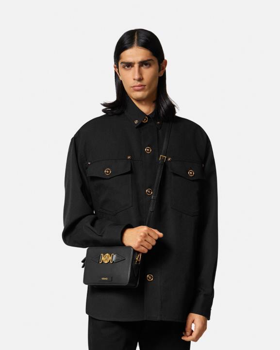 melns somas Versace 806B1464 vīriešiem medusa biggie mazā kurjera soma