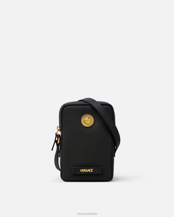 melns somas Versace 806B1465 vīriešiem medusa biggie maza crossbody soma