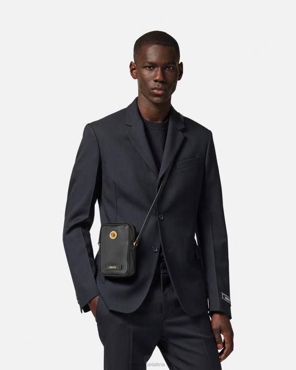 melns somas Versace 806B1465 vīriešiem medusa biggie maza crossbody soma