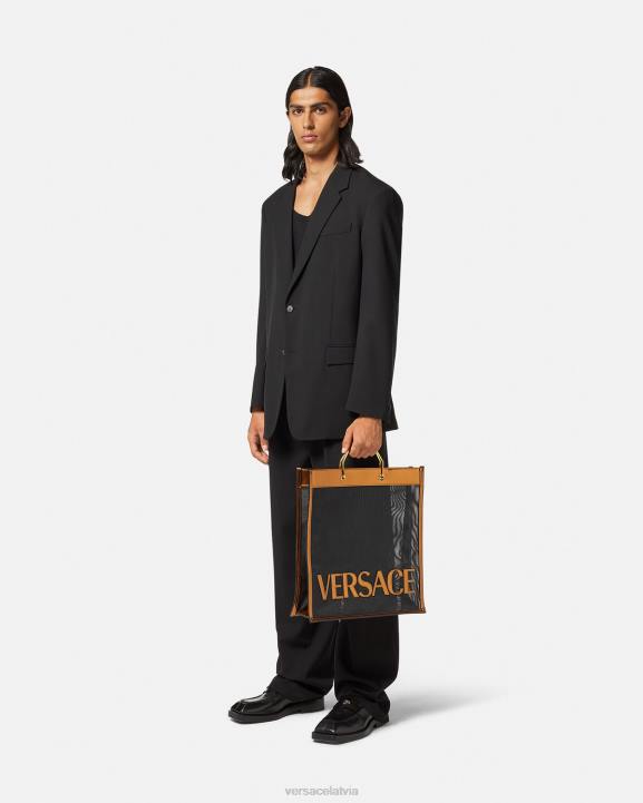 melna un karamele somas Versace 806B1509 vīriešiem pircēja augsta soma
